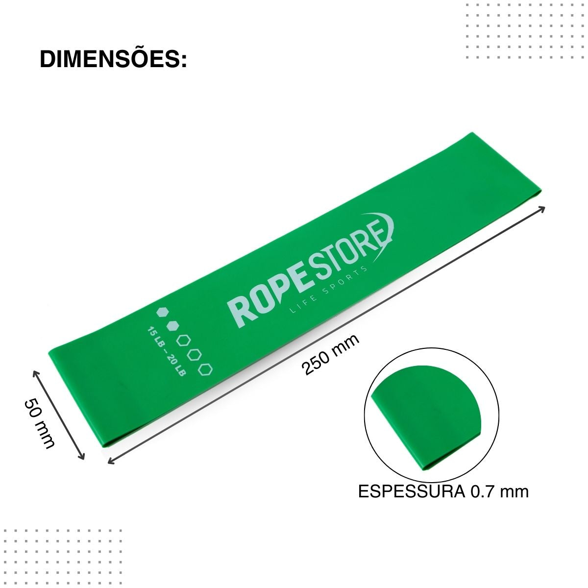 Mini Band Média Verde - Rope Store #