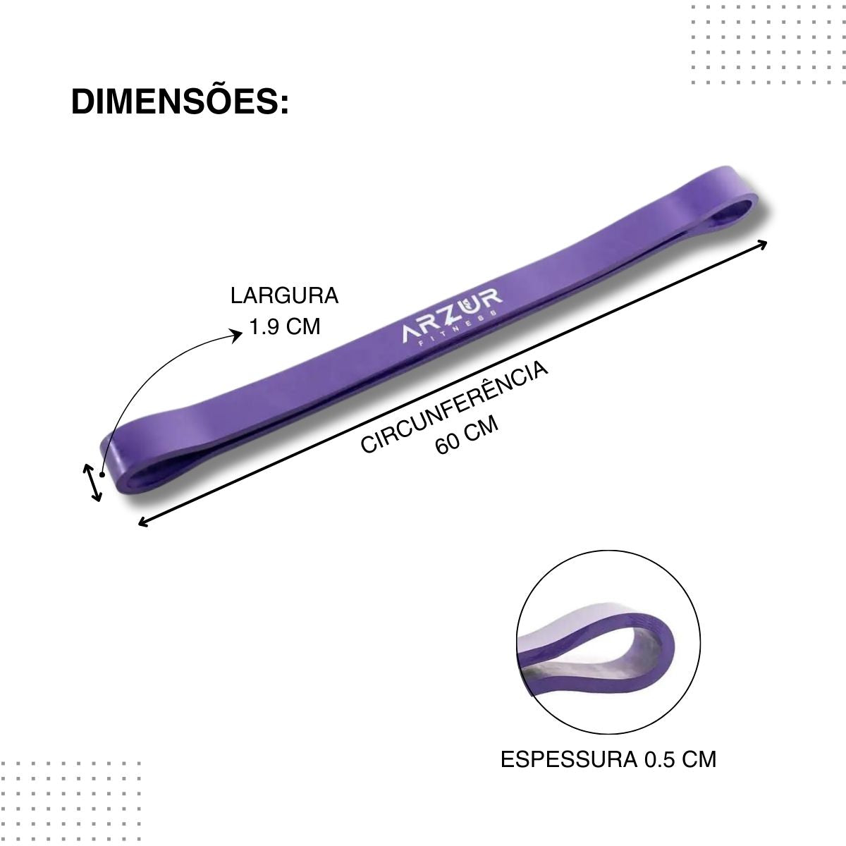 Kit 3 Super Mini Bands Tensão Leve, Médio e Forte Arzur Fitness - Rope Store #