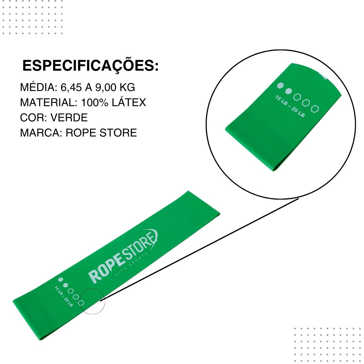 Mini Band Média Verde - Rope Store #