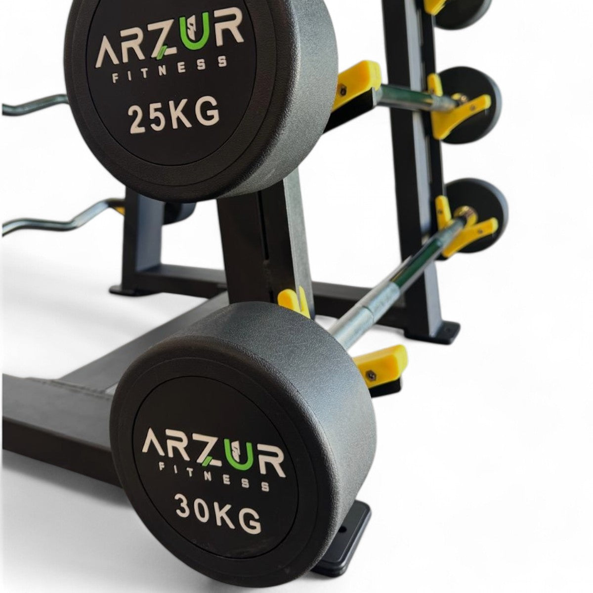 Kit Barra Montada Emborrachada 10,15,20,25,30 kg com Suporte - Rope Store #