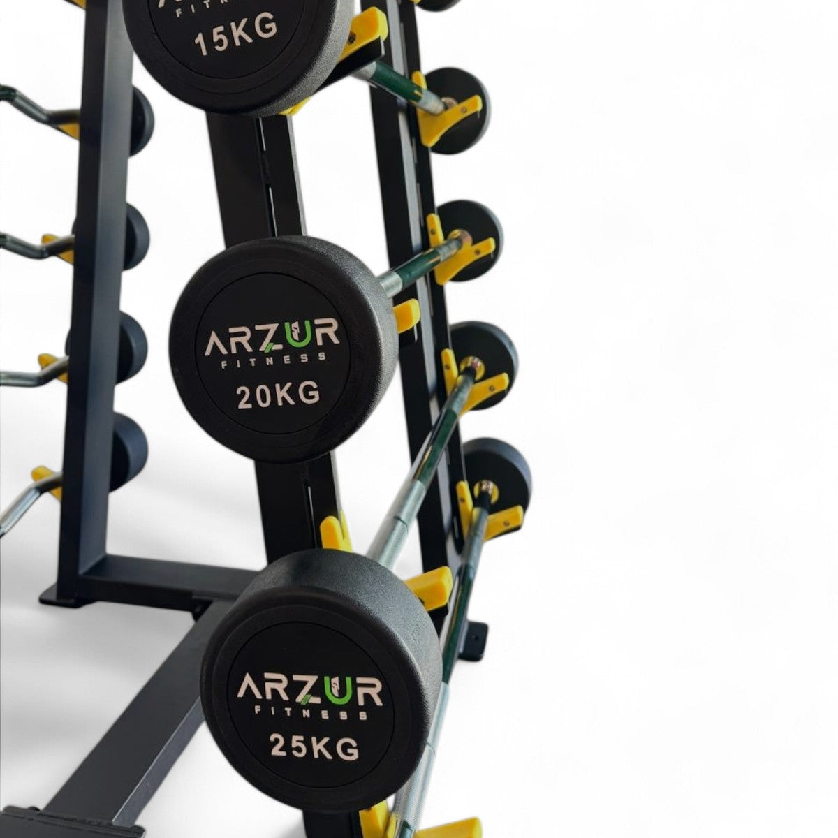 Kit Barra Montada Emborrachada 10,15,20,25,30 kg com Suporte - Rope Store #