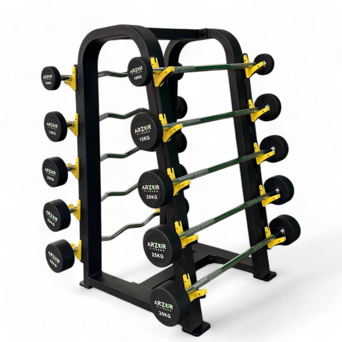 Kit Barra Montada Emborrachada 10,15,20,25,30 kg com Suporte - Rope Store #