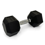 Haltere Sextavado Emborrachado Pegada Cromada - Rope Store #