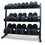 Kit Halteres Sextavados Texturizados 12 a 30 kg com Expositor - Rope Store #