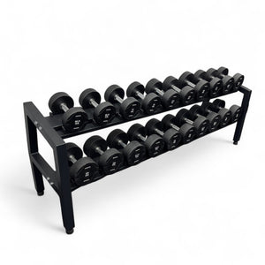 Kit Halter Dumbell Rubber Proline 12,5 a 35kg Com Suporte Grande