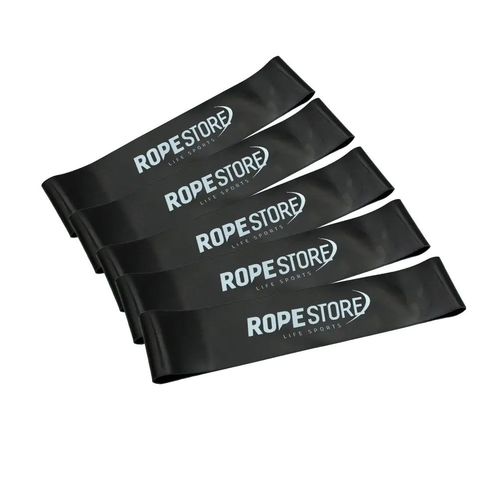 Kit Mini Bands Tensão Extra Forte Preta 5 Unidades