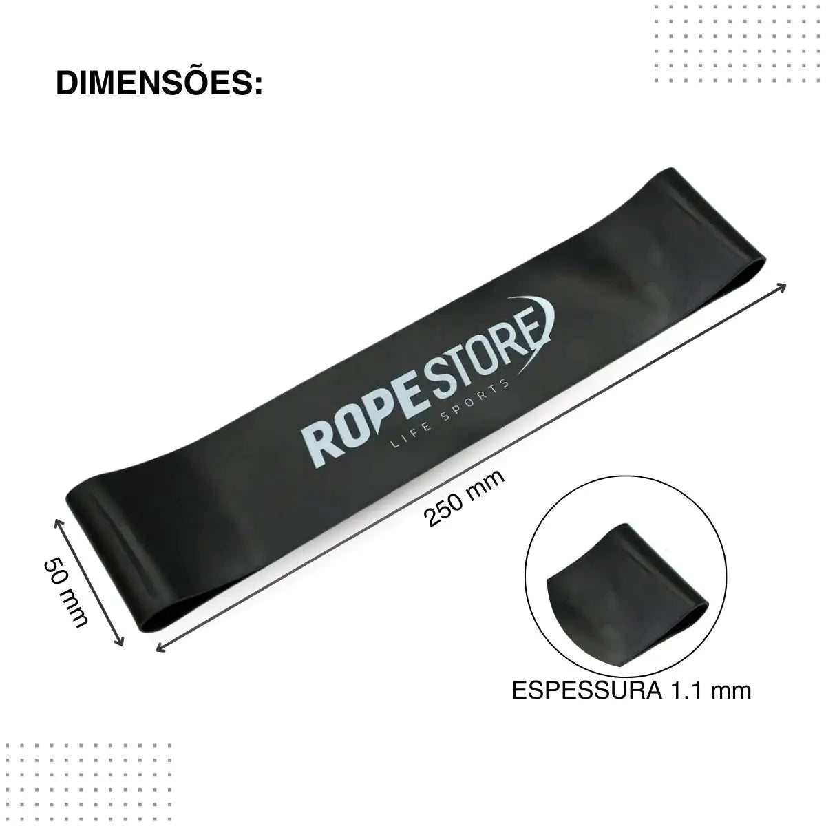 Mini Band Extra Forte Preta - Rope Store #