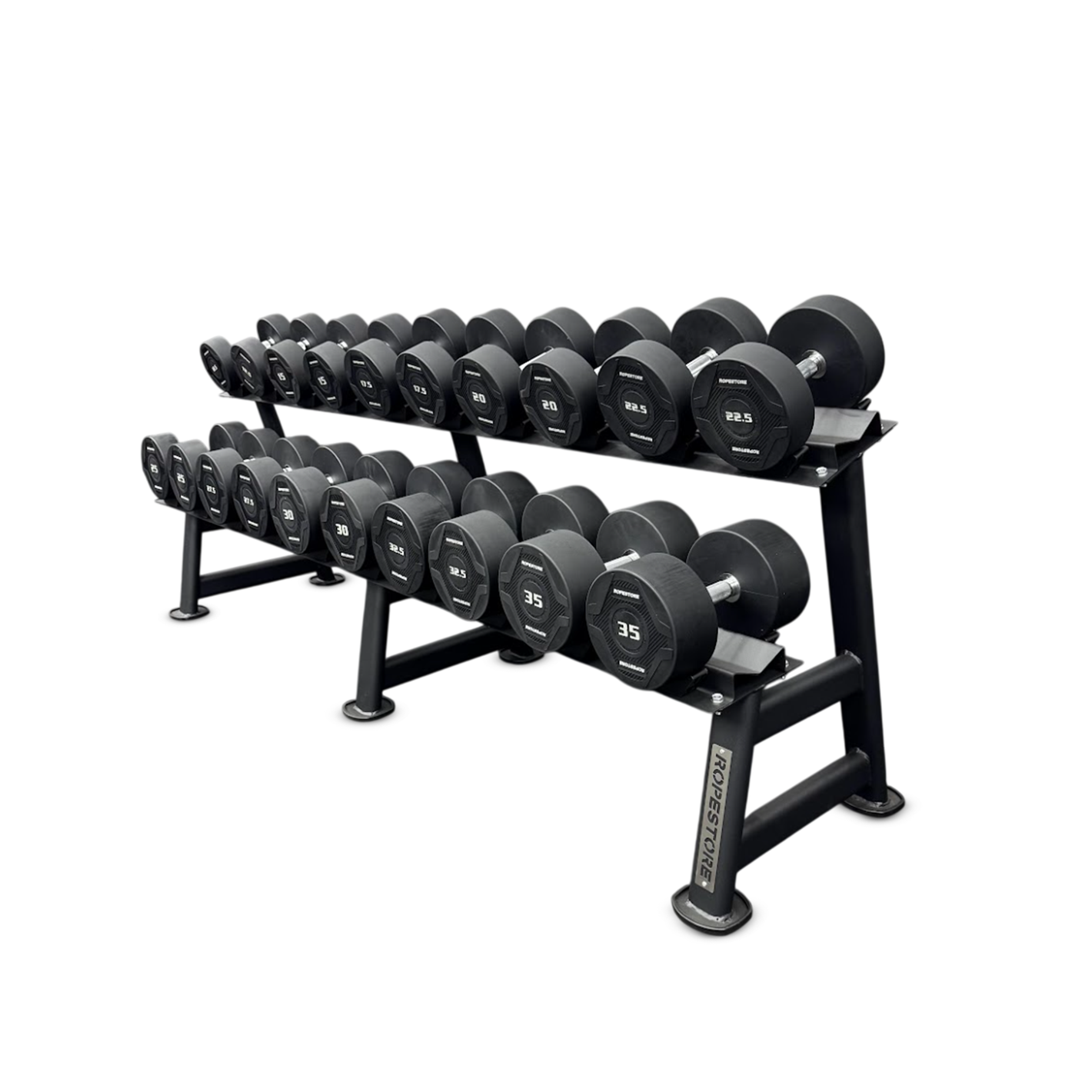 Kit Dumbell Rubber Proline 12,5 a 35kg Com Suporte Grande
