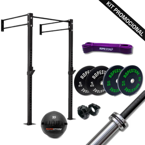 Kit Home Box 7 Itens Anilhas, Barra, Super Band, Rack, Wall Ball e Presilha