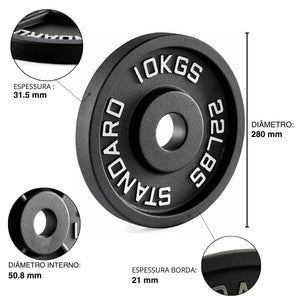 Anilha Olimpica Ferro Old School Peso em Kg e Libras - Rope Store #