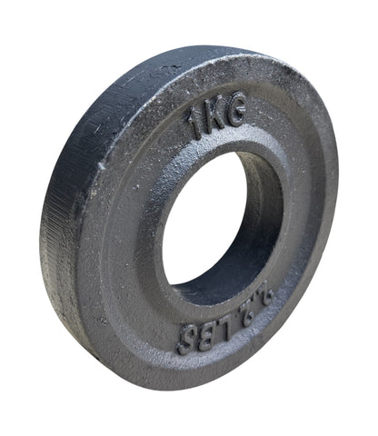 Anilha Olímpica Fracionada 1kg 2,2libras Ferro Fundido Pintada Preta