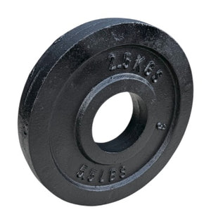 Anilha Olímpica Fracionada 2,5 kg 5,5 Libras Ferro Fundido Preta