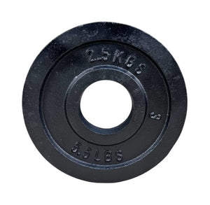 Anilha Olímpica Fracionada 2,5 kg 5,5 Libras Ferro Fundido Preta