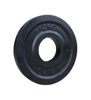 Anilha Olímpica Fracionada 2kg 4,4 Libras Ferro Fundido Pintada Preta