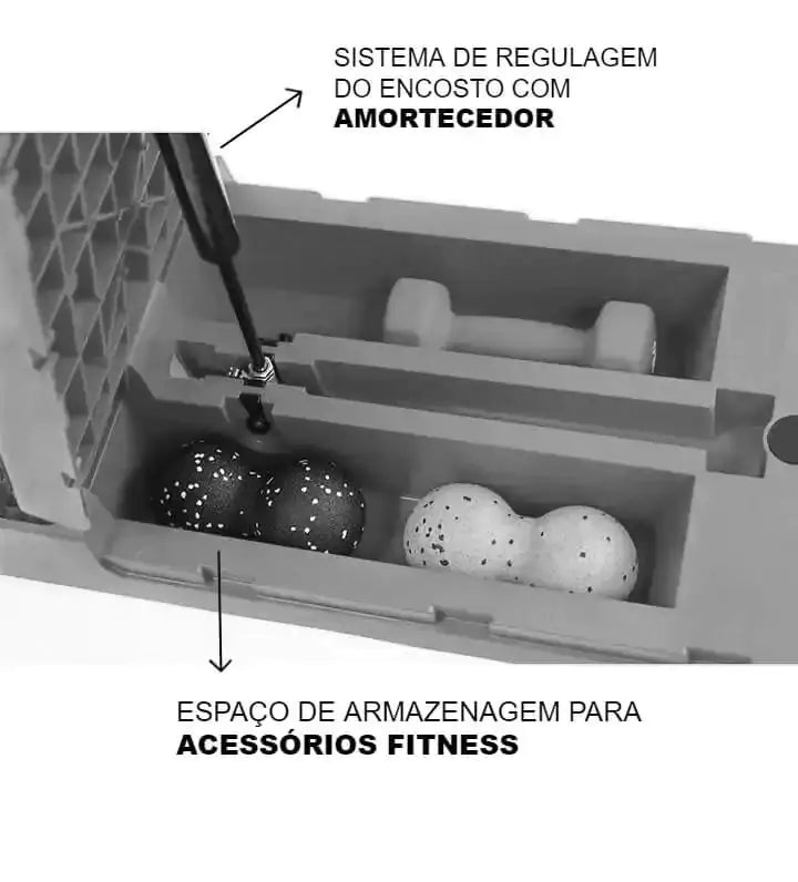 Banco Step Deck Plataforma de Exercicios Cinza - Rope Store #