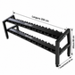 Kit Halteres Sextavados Emborrachados 12,5 a 35 kg Par + Expositor Suporte de Halteres 10 Pares
