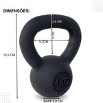 Kettlebell Iron Cast Ferro Fundido Preto - Rope Store #