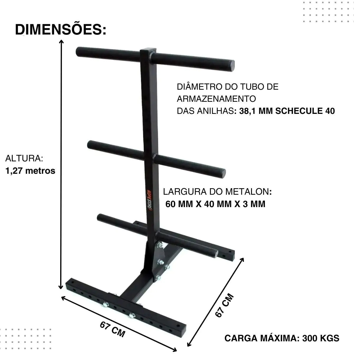 Suporte de Anilhas Olímpicas Vertical - Rope Store #