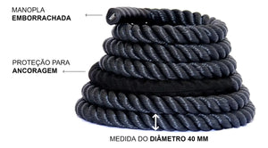 Corda Naval 40mm Preto Rope Training