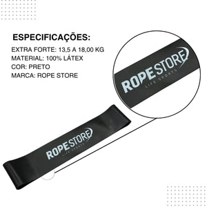 Kit Mini Bands Tensão Extra Forte Preta 5 Unidades - Rope Store #