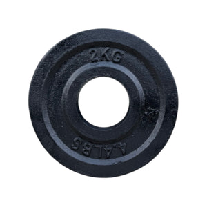 Anilha Olímpica Fracionada 2kg 4,4 Libras Ferro Fundido Pintada Preta