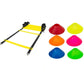 Kit Escada de Agilidade Amarela 4,5 Metros 10 Degraus + 20 Cones Chapéus Chinês - Rope Store #