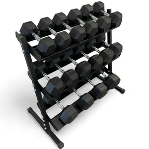 Kit Halteres Sextavados 12,5 a 30 kg com Expositor - Rope Store #