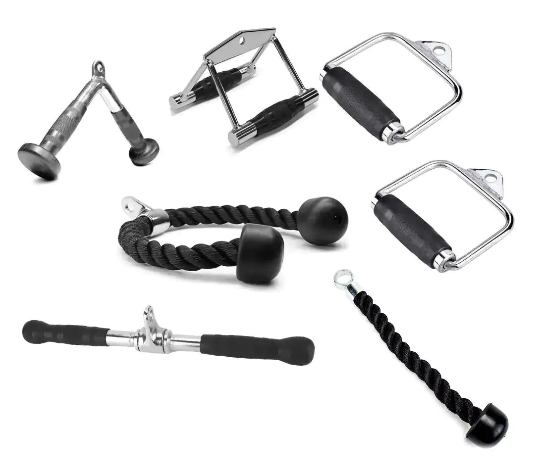 Kit Puxador Crossover Musculação Academia 7 Peças + Suporte - Rope Store #