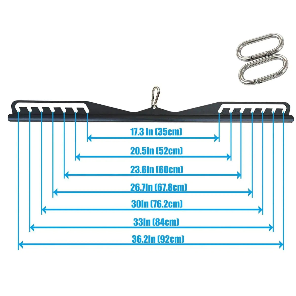 Kit Puxadores Anatômicos Reguláveis 8 Peças Preto + Suporte de Chão - Rope Store #
