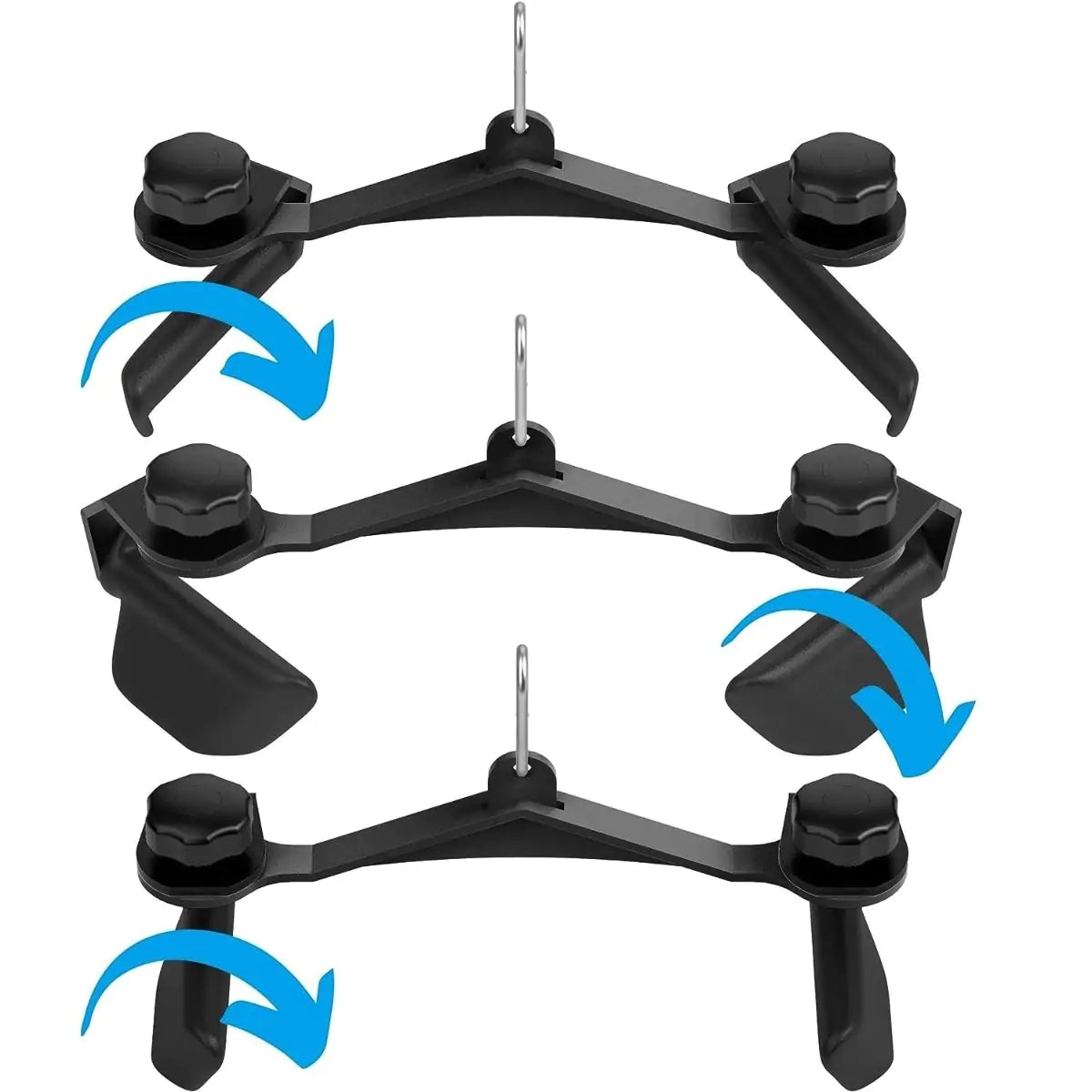 Kit Puxadores Anatômicos Reguláveis 8 Peças Preto + Suporte de Chão - Rope Store #