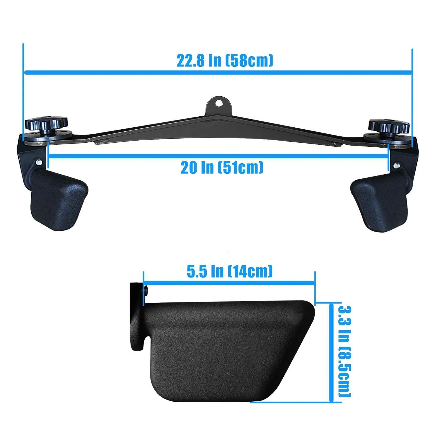 Kit Puxadores Anatômicos Reguláveis 8 Peças Preto + Suporte de Chão - Rope Store #