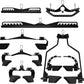 Kit Puxadores Anatômicos Reguláveis 8 Peças Preto + Suporte de Chão - Rope Store #