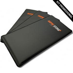 Kit com 3 Colchonetes 90 x 50 x 3 cm D60 Emborrachado Preto - Rope Store #