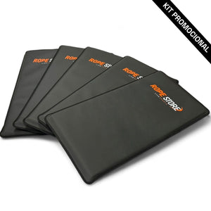 Kit com 5 Colchonetes 90 x 50 x 3 cm D60 Emborrachado Preto - Rope Store #