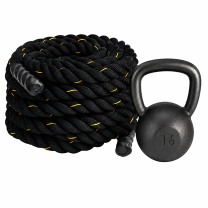 Kit HyTraining - Kettlebell 16Kg, Corda Training Pro 15m