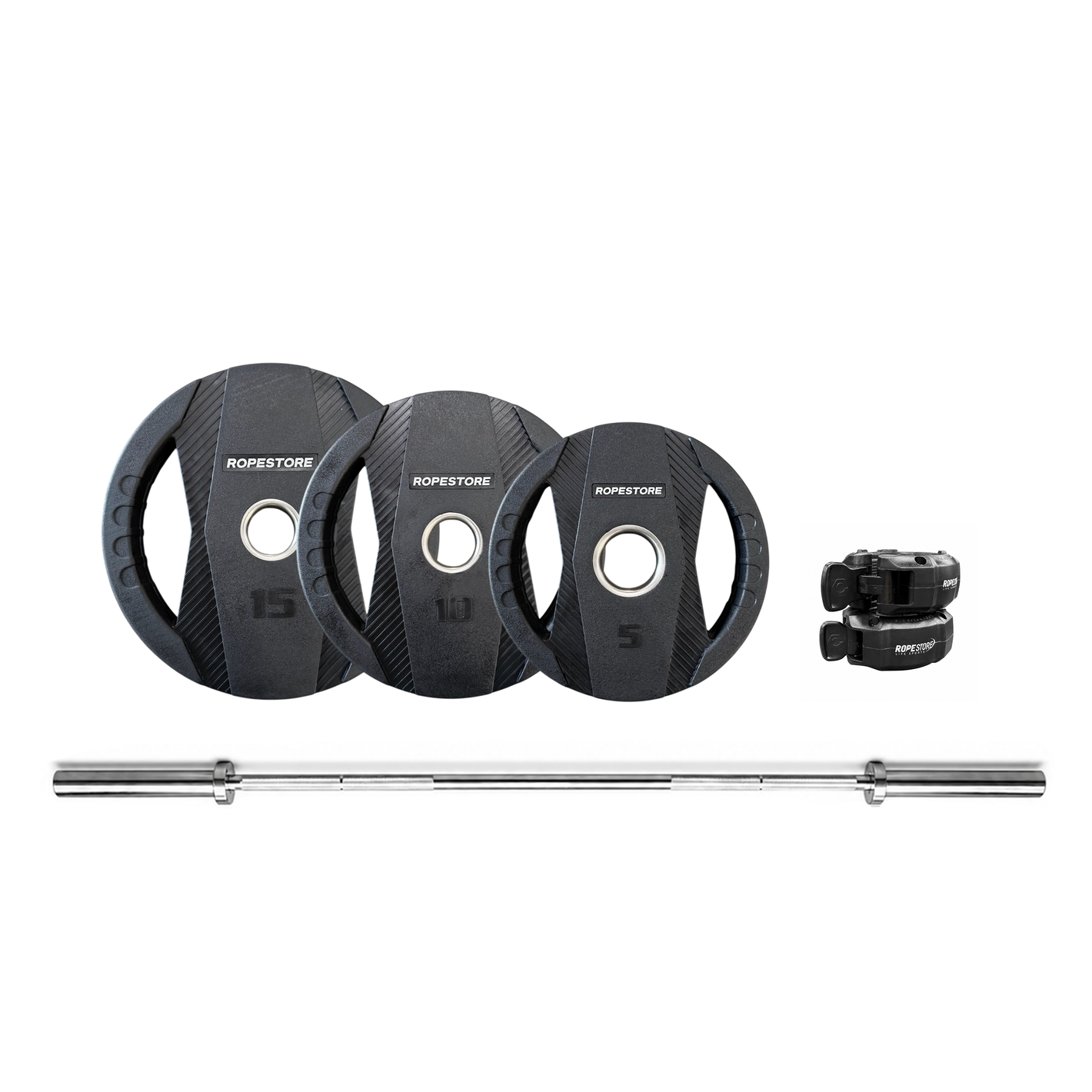 Kit Home Training - Barra Olímpica 2,0m Cromada, 60 Kgs de Anilhas Proline, 1 Par de Presilha Olímpica