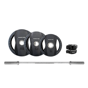 Kit Home Training - Barra Olímpica 2,0m Cromada, 60 Kgs de Anilhas Proline, 1 Par de Presilha Olímpica
