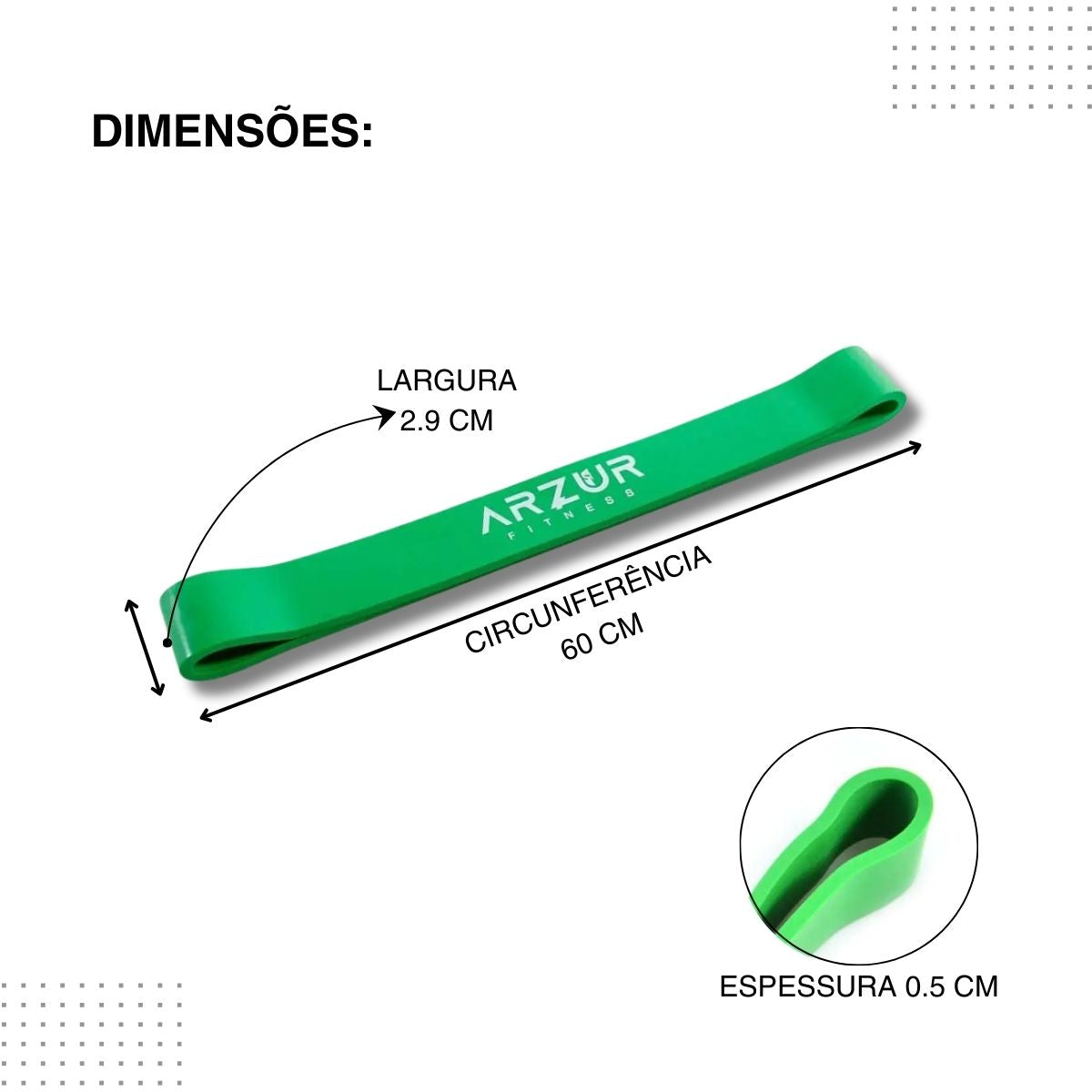 Super Mini Bands Tensão Forte 2.9 Verde Arzur Fitness - Rope Store #