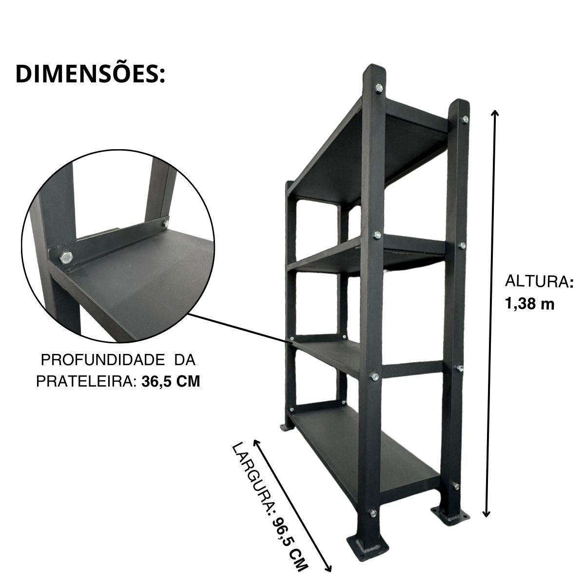 Suporte Organizador Multifuncional 4 Prateleiras - Rope Store #