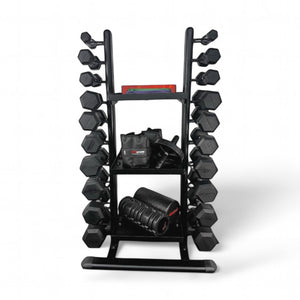 Suporte Torre para Halteres com Prateleira Multifuncional ESTOB21