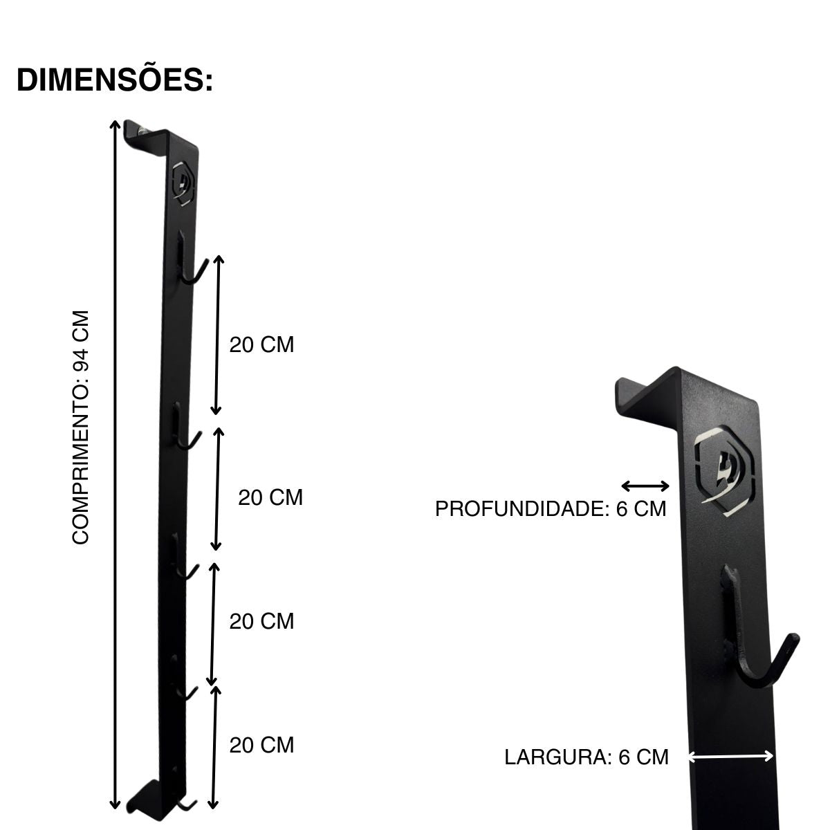 Suporte de Parede para Puxadores Anatômicos RS - Rope Store #