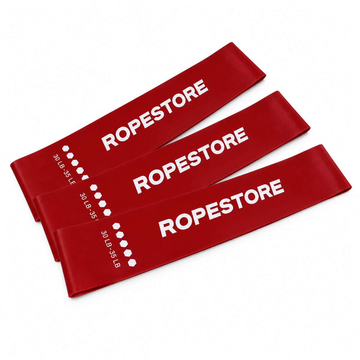 Kit 3 Mini Bands Tensão Super Extra Forte Vermelha Rope Store