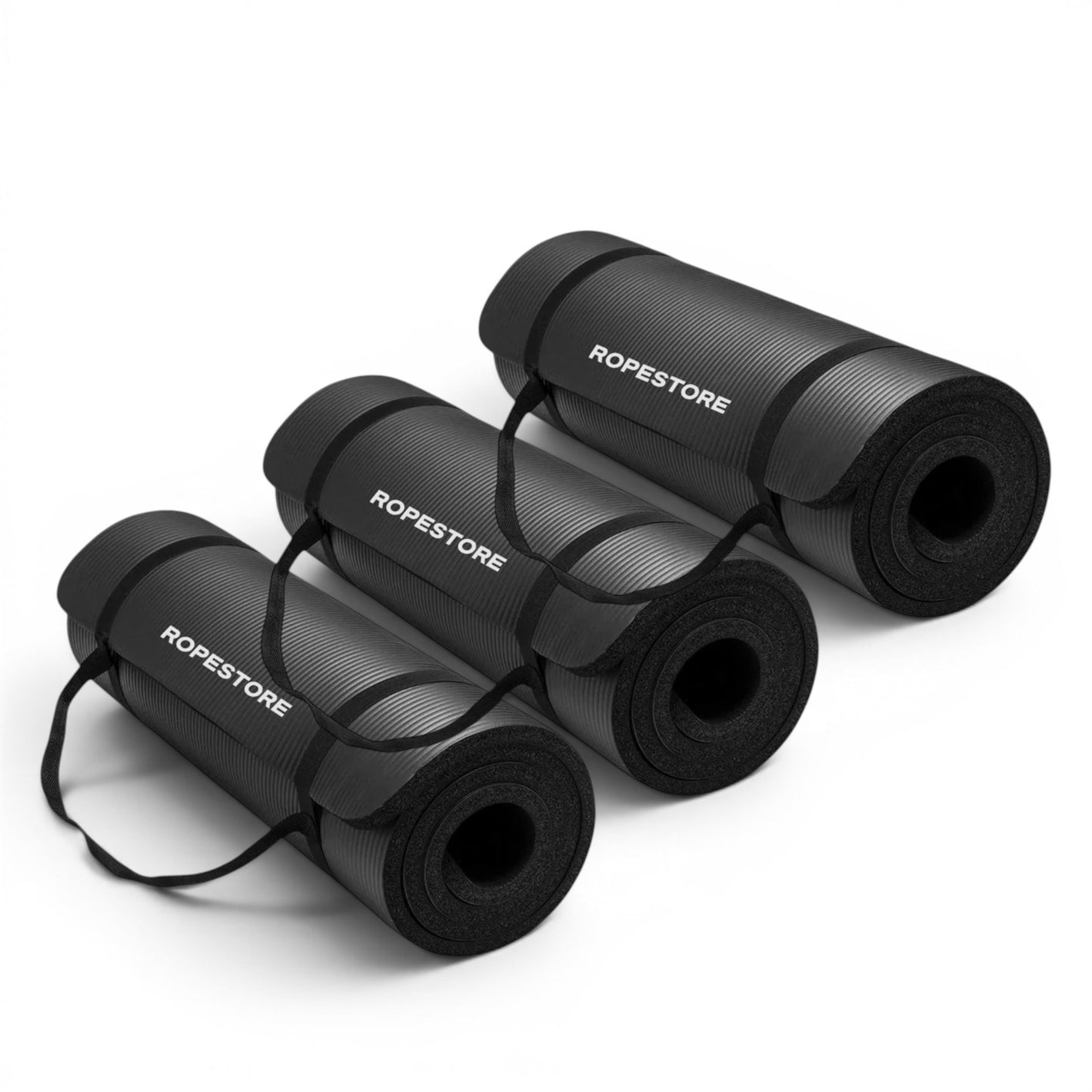 Kit 3 Tapetes de Yoga Pilates 10 mm Preto
