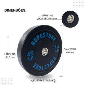 Kit 4 Anilhas Olímpica Hi-Temp 45 Libras 20,25kg