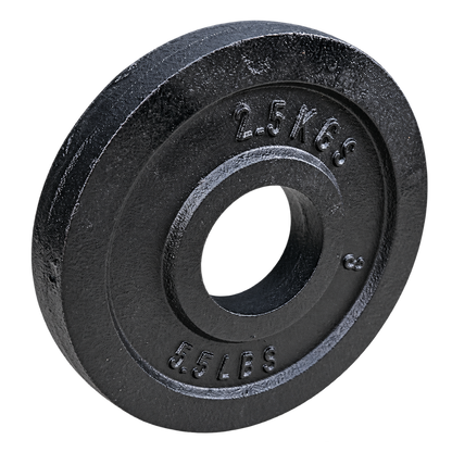 Anilha Olímpica Fracionada 2,5 kg 5,5 Libras Ferro Fundido Preta