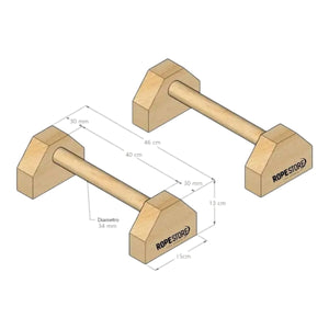 Barra Paralelas De Chão Paralletes Madeira - Rope Store #