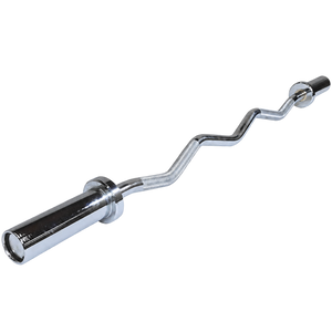 Barra W Olímpica Rolamentada para Musculação 1,20 M Cromada