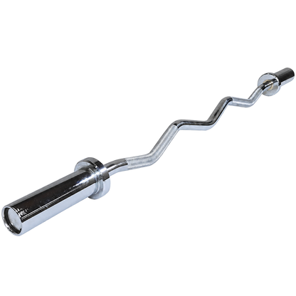 Barra W Olímpica Rolamentada para Musculação 1,20 M Cromada