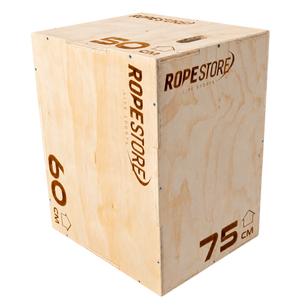 Caixa de Saltos Plyo Box Madeira Naval 50 x 60 x 75 cm Desmontada Com Logo