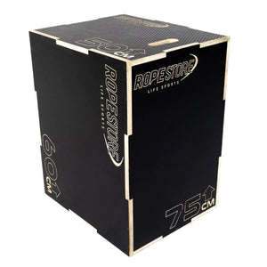 Caixa de Saltos Plyo Box Madeira Naval 50 x 60 x 75 cm Desmontada Com Logo Antiderrapante - Rope Store #